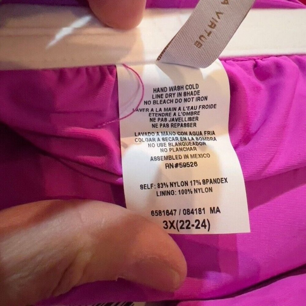 Becca $158 Plus Size Strappy One Piece Swimsuit Pink Size 3X - Picture 6 of 7
